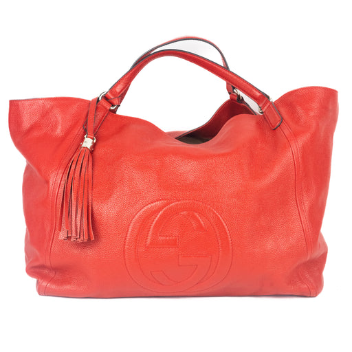 Gucci Large Soho Tote in Red Leather
