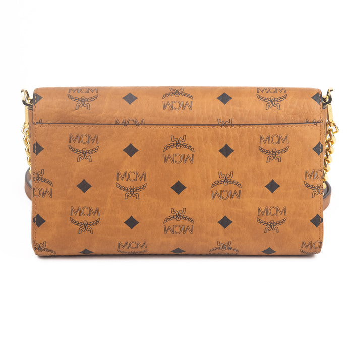 MCM Tracy Crossbody Bag in Visetos Cognac