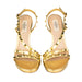 Valentino Tripple Strap Slingback in Metallic Gold