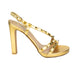 Valentino Tripple Strap Slingback in Metallic Gold