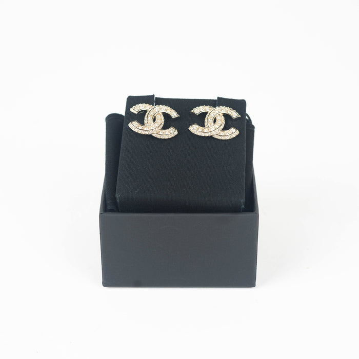 Chanel Diamantes & Resin Gold Earrings