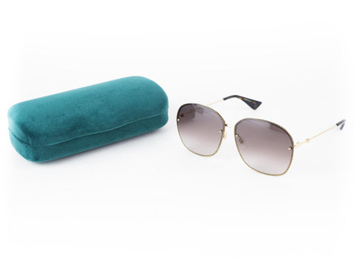 Gucci Gold Glitter Sunglasses with Gradient Lenses
