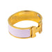 Hermes Clic Clac Bracelet in Rose Dragée with Gold Metal