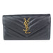 Saint Laurent Large Flap Wallet in Black Leather with Gold Hardware