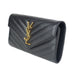 Saint Laurent Large Flap Wallet in Black Leather with Gold Hardware