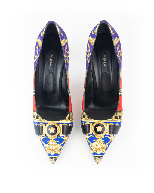 Versace Leather Pillow-talk Print Heels