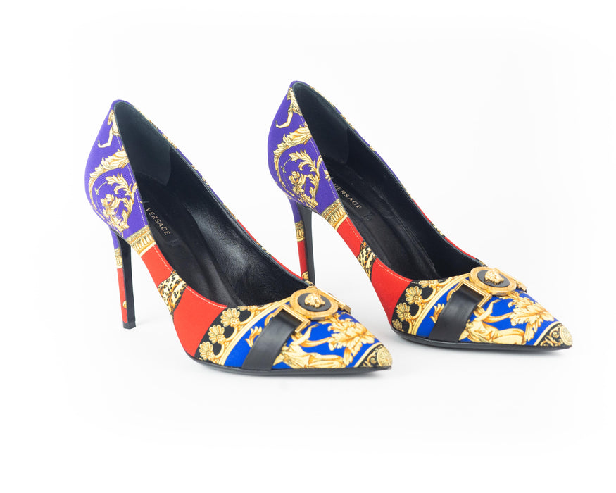 Versace Leather Pillow-talk Print Heels