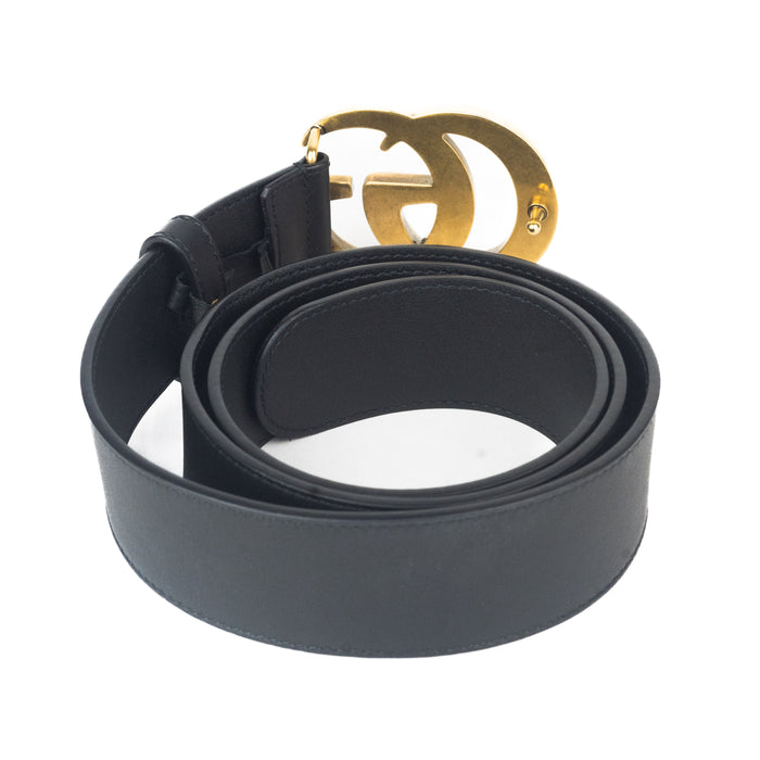 Gucci 2015 Re-Edition Wide Leather Belt in Black