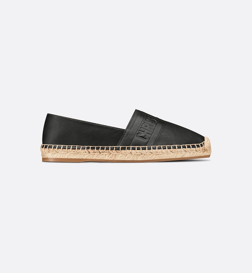 Dior Granville Espadrilles in Black Embossed Lambskin