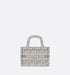 Dior Mini Book Tote in Gray Oblique Embroidery