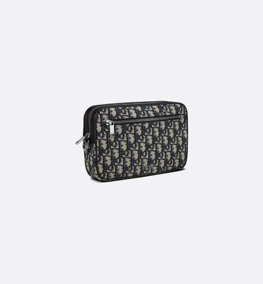 Dior Toiletry Bag in Beige and Black Dior Oblique Jacquard