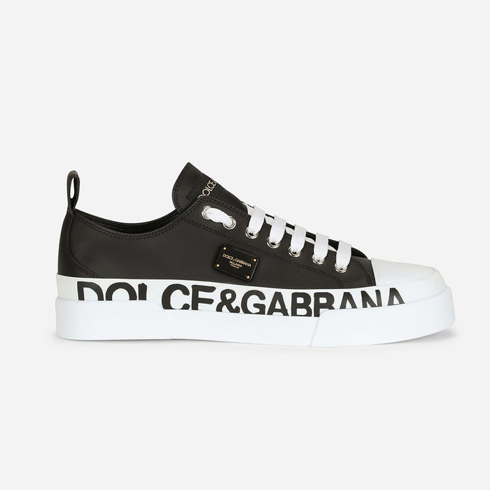 Dolce & Gabana Calfskin Portofino Logo Sneakers