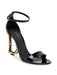 Dolce & Gabbana Kiera Sandal with DG Baroque Heel in Black 