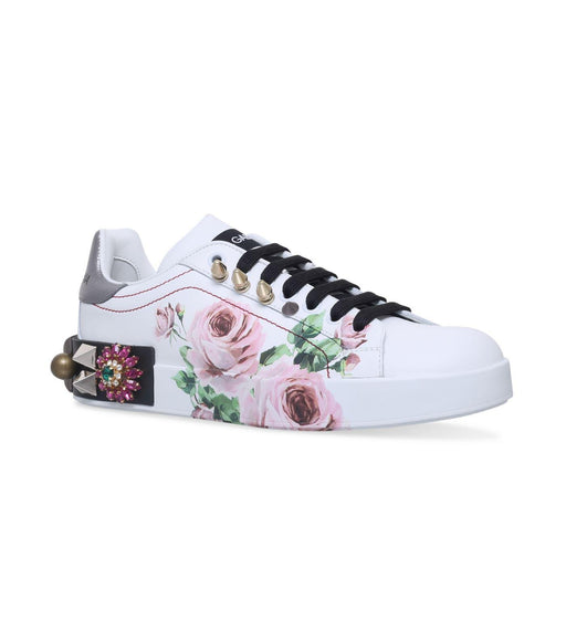 Dolce & Gabbana Portofino Sneakers with Flower Application