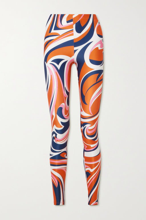 Emilio Pucci Stretch Leggings in Printed Orange