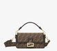 Fendi Brown Fabric Baguette Bag