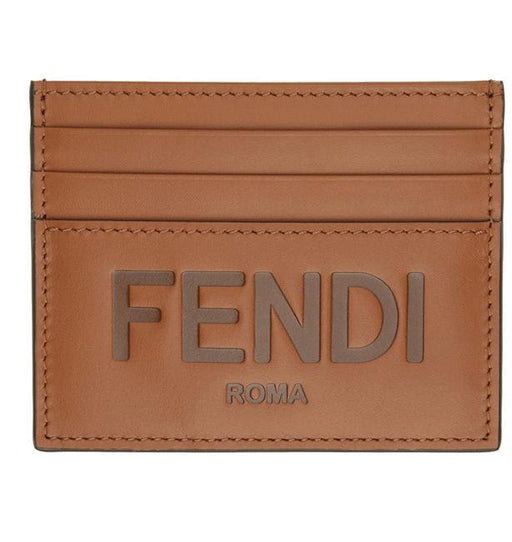 Fendi Brown Leather Card Holder