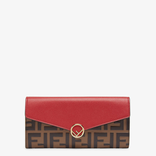 Fendi Continental Red Leather Wallet