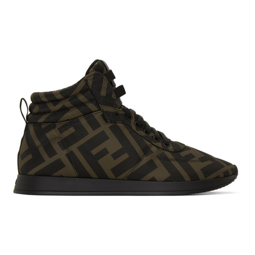Fendi FF Nylon Hightop Sneakers