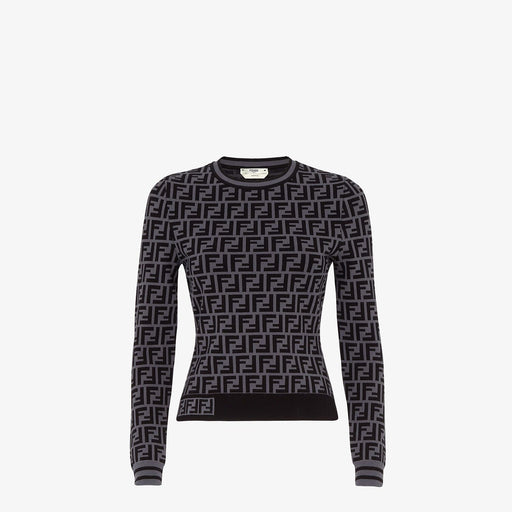Fendi Grey FF Motif Sweater