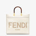 Fendi Medium Sunshine Tote in White Leather