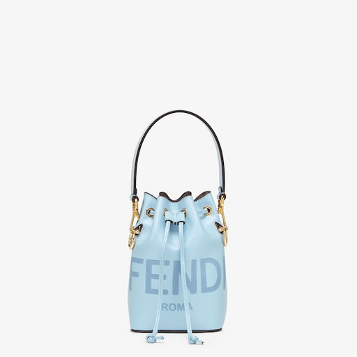 Fendi Mon Tresor Light Blue Leather Mini Bucket Bag