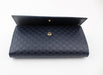 GUCCI NAVY BLUE GG LEATHER CONTINENTAL FLAP WALLET