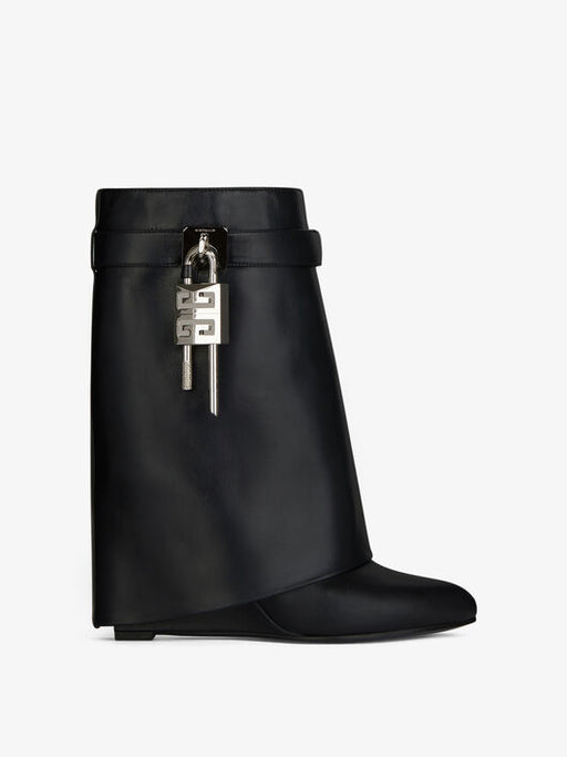 Givenchy Shark Lock Ankle Boots in Black Leather