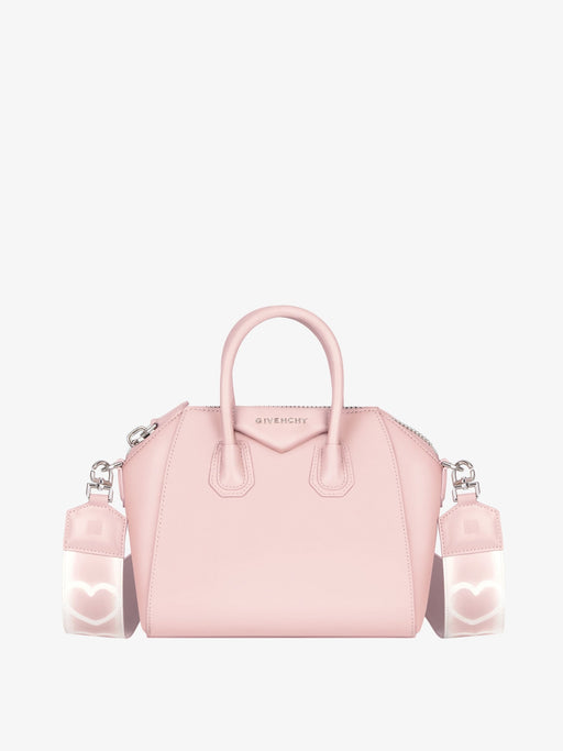 Givenchy Small Antigona Bag in Blush Pink Leather with Tag effect Heart Print 
