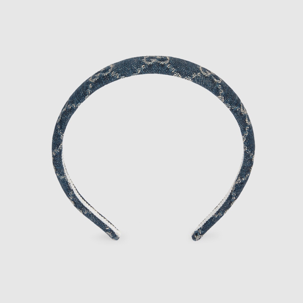 NEW GUCCI Denim Hairband Black Grey 100% Authentic Headband Gucci denim headband – RandR Vintage main image 4