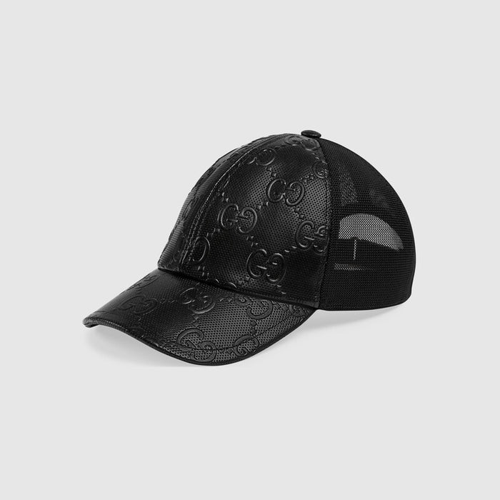 Gucci GG Embossed Baseball Hat in Black