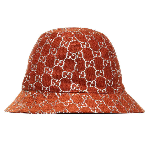 Gucci GG Lamé Bucket Hat in Brown