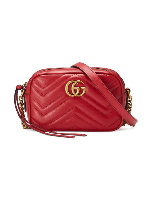 Gucci GG Marmont Matelassé Mini Bag in Red Leather