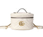 Gucci Matelasse Mini GG Marmont Round Backpack in White