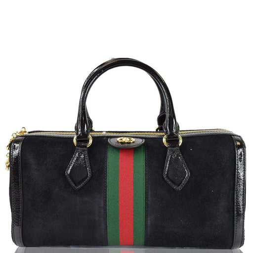 Gucci Ophidia Suede and Leather Top Handle Web Bag
