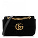 Gucci Velvet Matelasse Mini GG Marmont Shoulder Bag in black