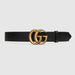 Gucci Wide Leather Belt with Double G Buckle