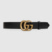 Gucci Wide Leather Belt with Double G Buckle