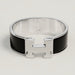 Hermes Clic Clac H Bracelet in Black with Silver Hardware