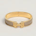 Hermes Clic H Bracelet in Marron Glacé with Gold Hardware