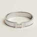 Hermes Clic H Bracelet in White with Silver Hardware