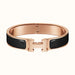 Hermes Rose Gold and Black Clic H Bracelet size PM