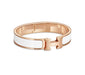 Hermes Rose Gold and White Clic H Bracelet