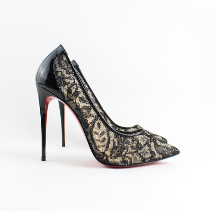 CHRISTIAN LOUBOUTIN FOLLIES LACE 100 MM SIZE 40 - LuxurySnob