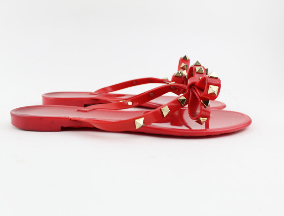 VALENTINO ROCKSTUD PVC THONG SANDAL - LuxurySnob