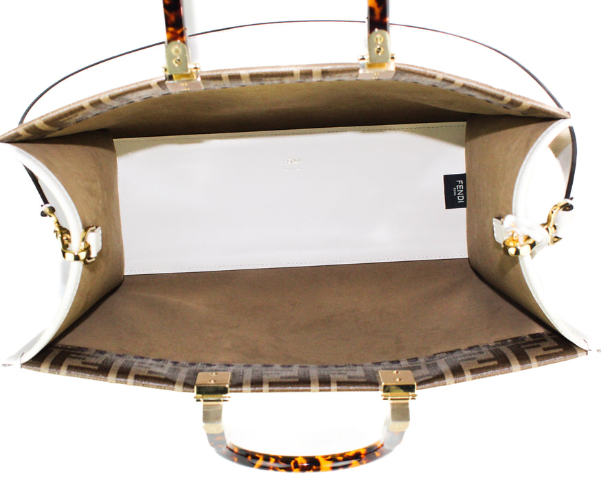 Fendi Medium Sunshine Tote in FF Glazed Fabric