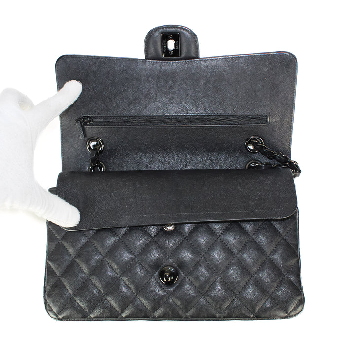 Chanel So Black Classic Medium Flap bag In Crumpled Calfskin