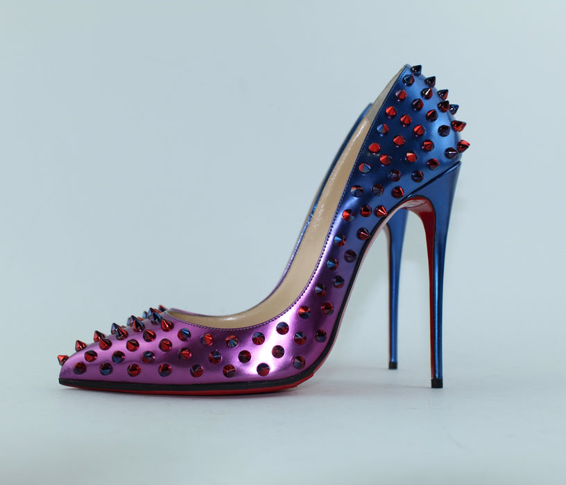 CHRISTIAN LOUBOUTIN FOLLIES SPIKES 120 SIZE 40 - LuxurySnob