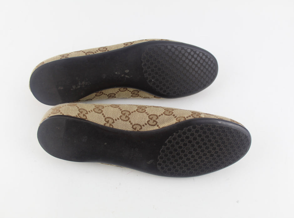 GUCCI CANVAS BALLERINA FLATS - LuxurySnob