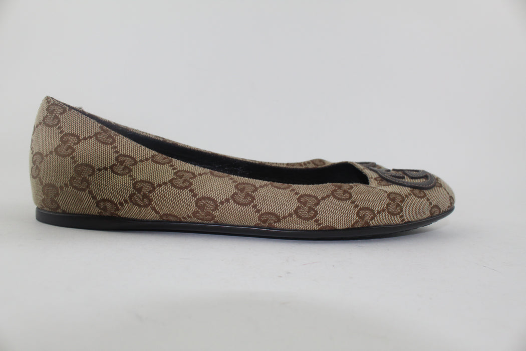 GUCCI CANVAS BALLERINA FLATS - LuxurySnob